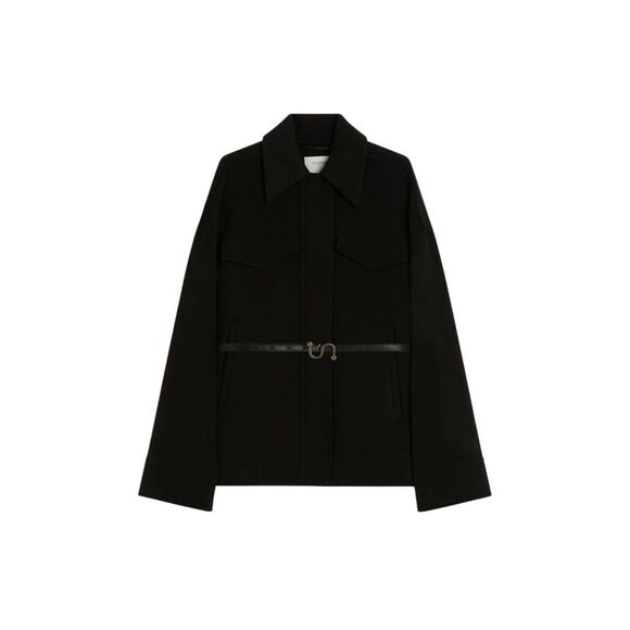 Sportmax Women Double Wool Pea Coat - Black - Picture 1 of 5